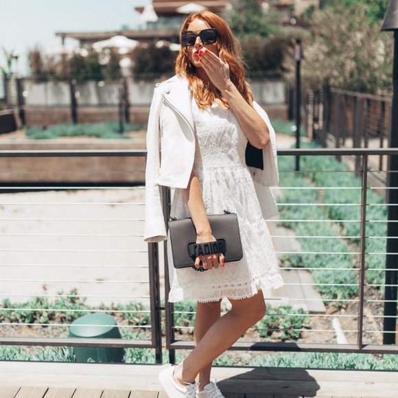 Maje Revery Lace Fit FlareEyelet Embroidered Dress - Picture 1 of 8